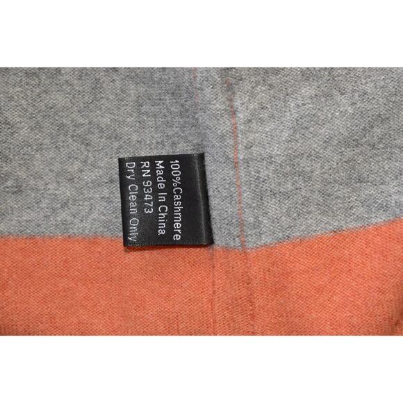 B0 Auth PURE AMICI Orange & Gray Cashmere Front Pockets Open Front Sweater Sz M - Picture 6 of 6